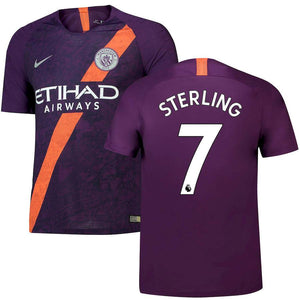 Raheem Sterling Manchester Nike 2018/19 Third Authentic Vapor Match Player Jersey – Purple