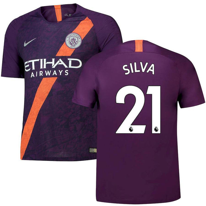 David Silva Manchester City 2018/19 Third Authentic Vapor Match Player Jersey – Purple