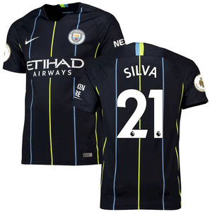 David Silva Manchester City 2018/19 Away Replica Stadium Player Jersey – Navy