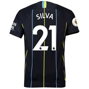 David Silva Manchester City 2018/19 Away Replica Stadium Player Jersey – Navy