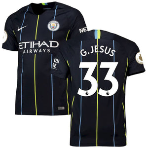 Gabriel Jesus Manchester City 2018/19 Away Authentic Vapor Match Player Jersey – Navy